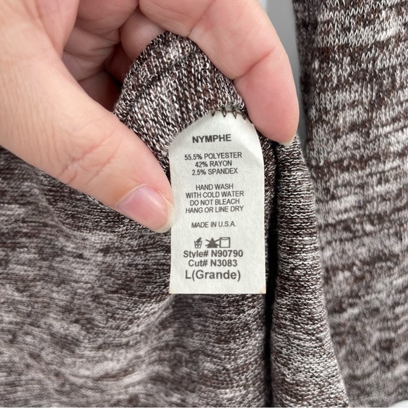 Nymphe Brown Marled Open Front Drape Cardigan - Picture 8 of 9